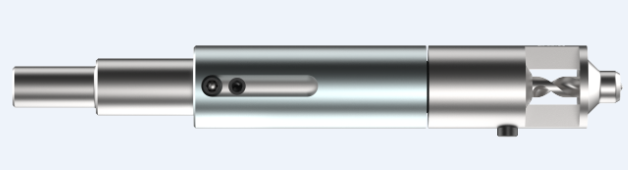 Close-up afbeelding van een boormal waarmee het nog makkelijk is om precies centraal volgens een vaste diameter voor te boren
